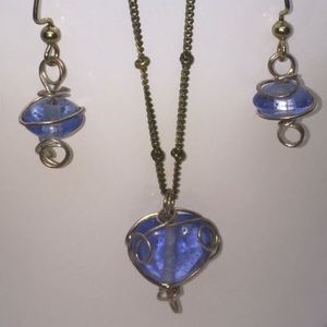 Jewelry - 💙Beautiful cobalt glass wire wrap Jewelry - 💙Beautiful cobalt glass wire wrap